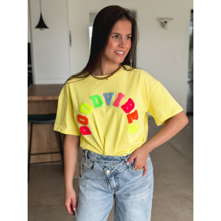 T-shirt "Good vibes" - Jaune