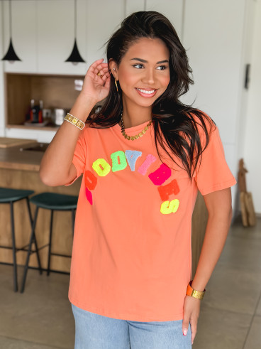 T-shirt "Good vibes" - Orange