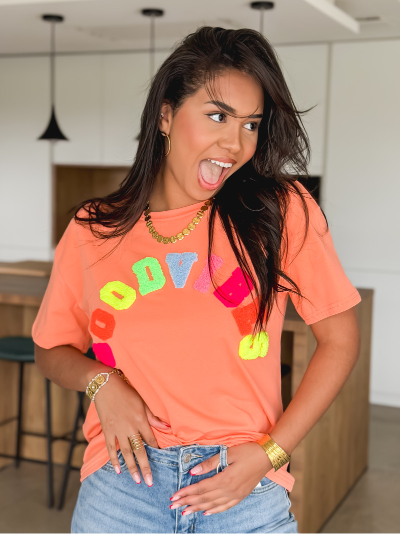 T-shirt "Good vibes" - Orange