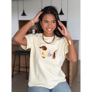 T-shirt Teckel - Jaune