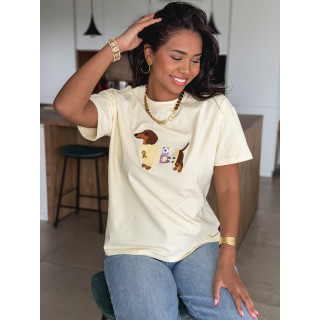 T-shirt Teckel - Jaune