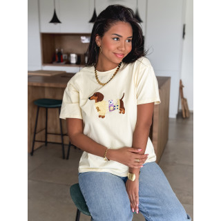 T-shirt Teckel - Jaune