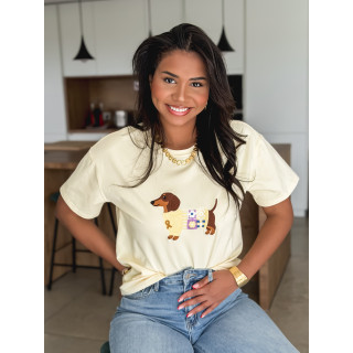 T-shirt Teckel - Jaune