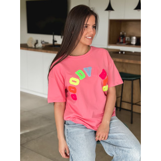 T-shirt "Good vibes" - Fuchsia