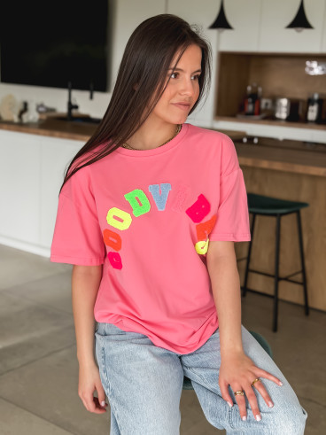 T-shirt "Good vibes" - Fuchsia