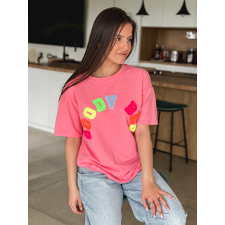 T-shirt "Good vibes" - Fuchsia