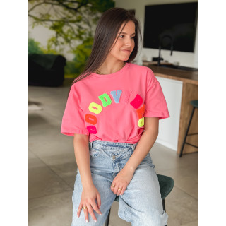 T-shirt "Good vibes" - Fuchsia