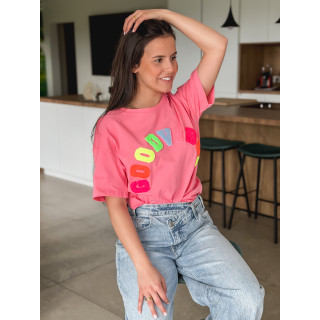 T-shirt "Good vibes" - Fuchsia