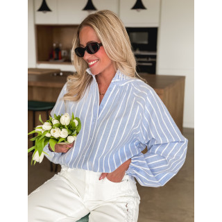 Chemisier ligné Saila - Bleu