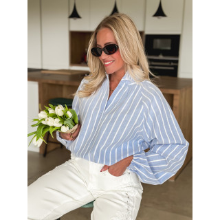 Chemisier ligné Saila - Bleu