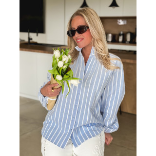 Chemisier ligné Saila - Bleu