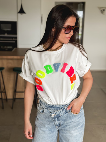 T-shirt "Good vibes" - Blanc