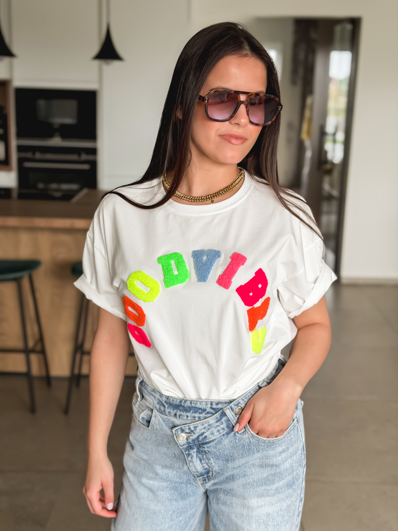 T-shirt "Good vibes" - Blanc