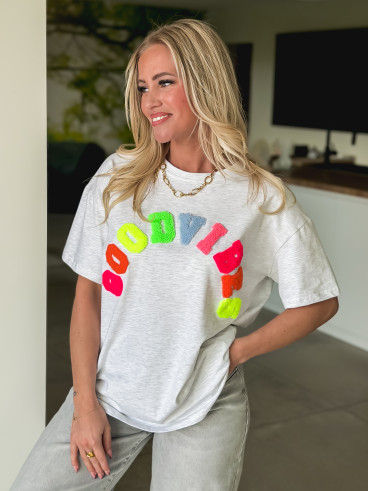 T-shirt "Good vibes" - Gris