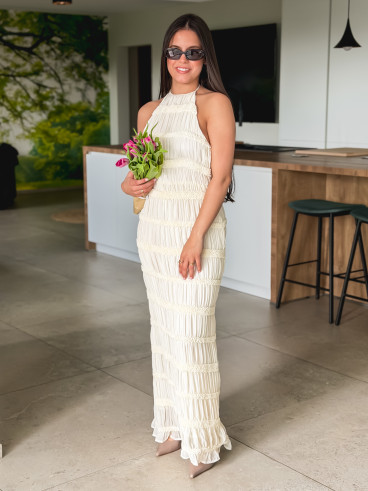 Robe longue Kelly - Crème