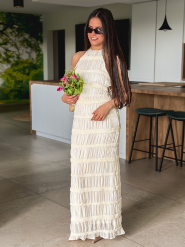 Robe longue Kelly - Crème