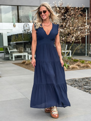 Robe longue Juana - Bleu marine