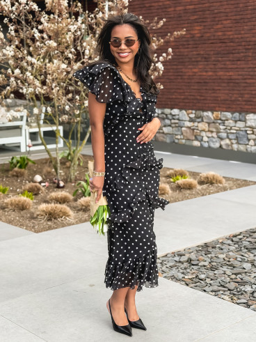 Robe à pois Elmy - Noir