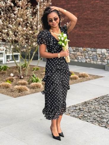 Robe à pois Elmy - Noir