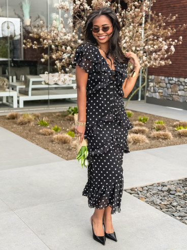 Robe à pois Elmy - Noir