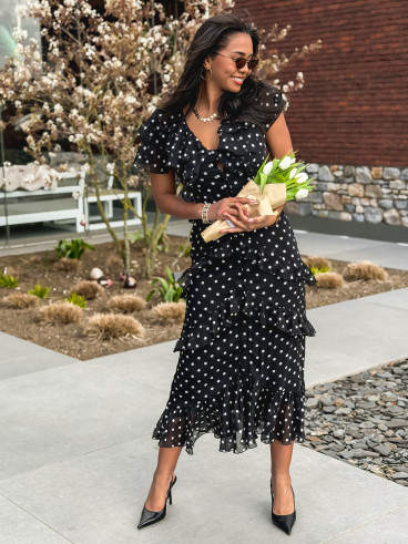 Robe à pois Elmy - Noir