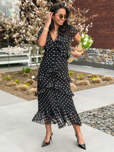 Robe à pois Elmy - Noir