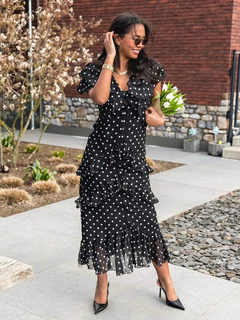 Robe à pois Elmy - Noir