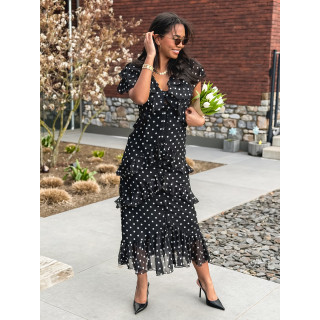 Robe à pois Elmy - Noir