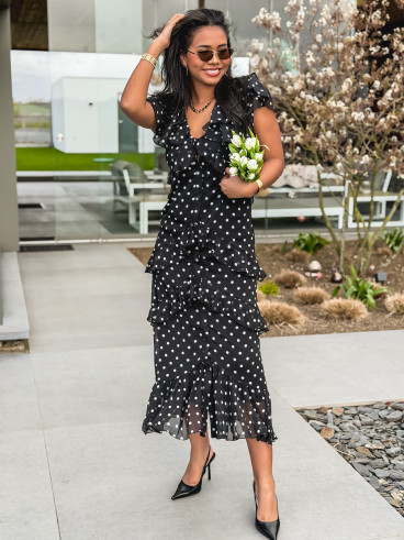 Robe à pois Elmy - Noir