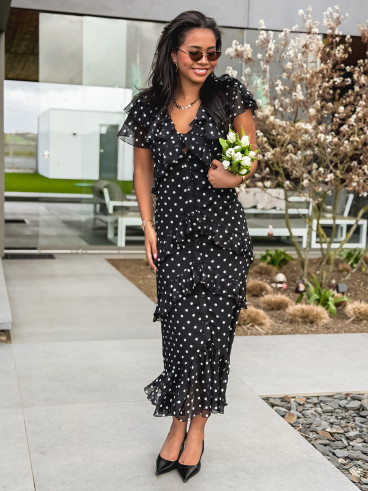 Robe à pois Elmy - Noir