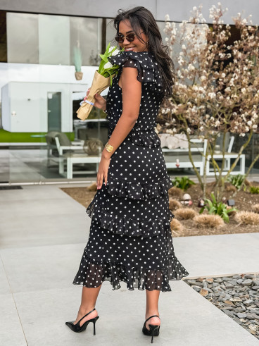 Robe à pois Elmy - Noir