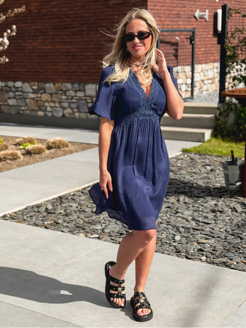 Robe courte Moïse - Bleu marine