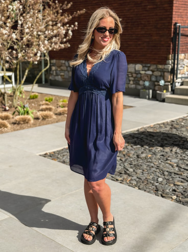 Robe courte Moïse - Bleu marine