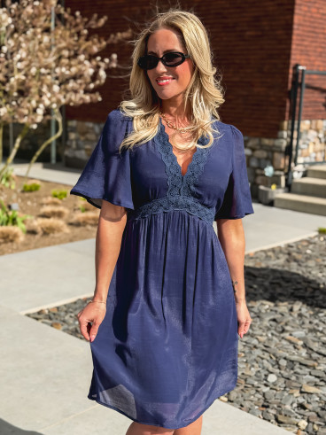 Robe courte Moïse - Bleu marine