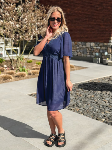 Robe courte Moïse - Bleu marine