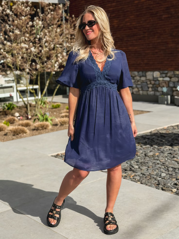 Robe courte Moïse - Bleu marine