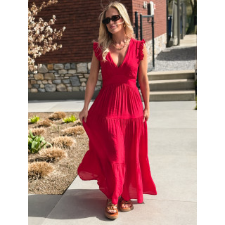 Robe longue Juana - Rouge