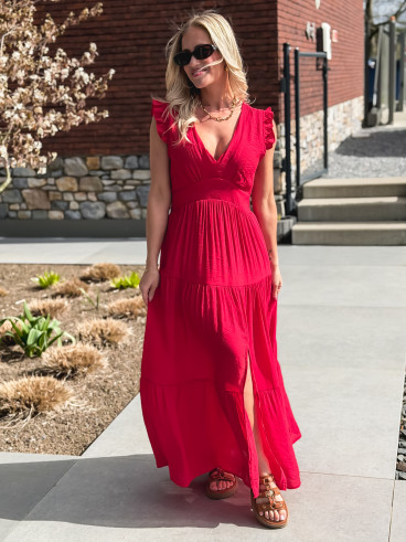 Robe longue Juana - Rouge