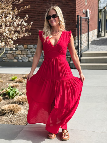 Robe longue Juana - Rouge