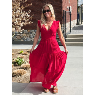 Robe longue Juana - Rouge