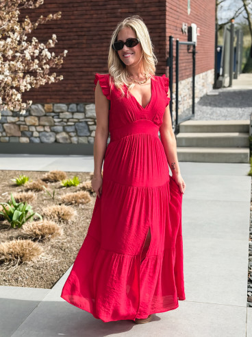 Robe longue Juana - Rouge
