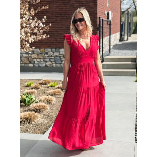 Robe longue Juana - Rouge