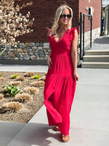 Robe longue Juana - Rouge