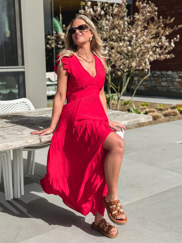 Robe longue Juana - Rouge