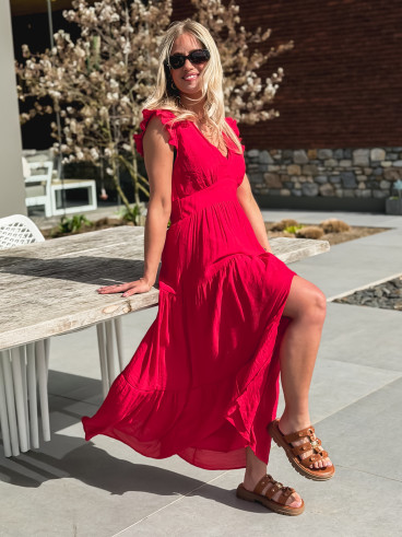 Robe longue Juana - Rouge