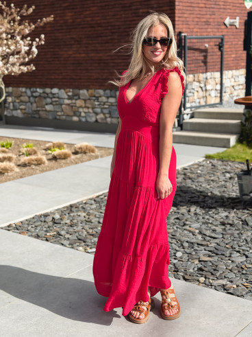 Robe longue Juana - Rouge