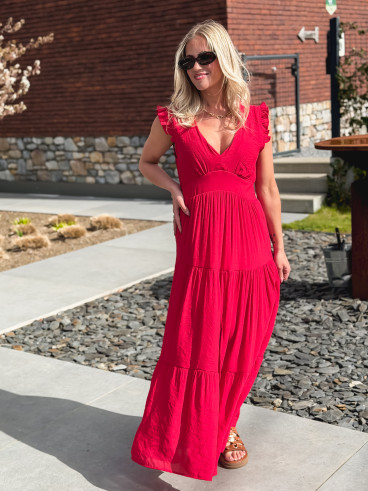 Robe longue Juana - Rouge