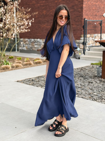 Robe longue Mayte - Bleu marine