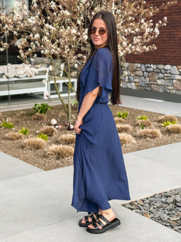 Robe longue Mayte - Bleu marine