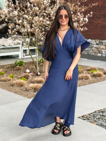 Robe longue Mayte - Bleu marine